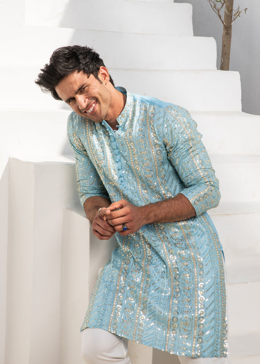 MC 24 Mirror Work Kurta Pajama - Mashal Couture