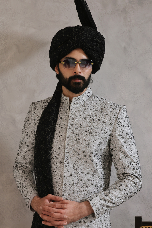 SHR 618 Grey Sherwani
