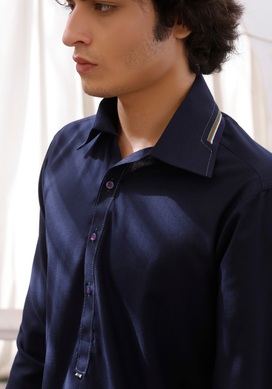 Navy Blue Kameez Shalwar