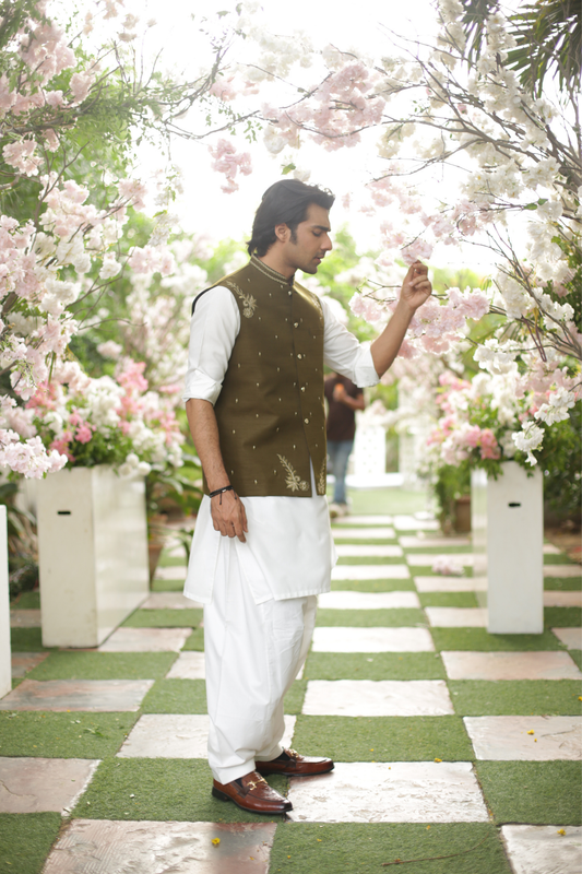 Olive Green Waistcoat For Wedding