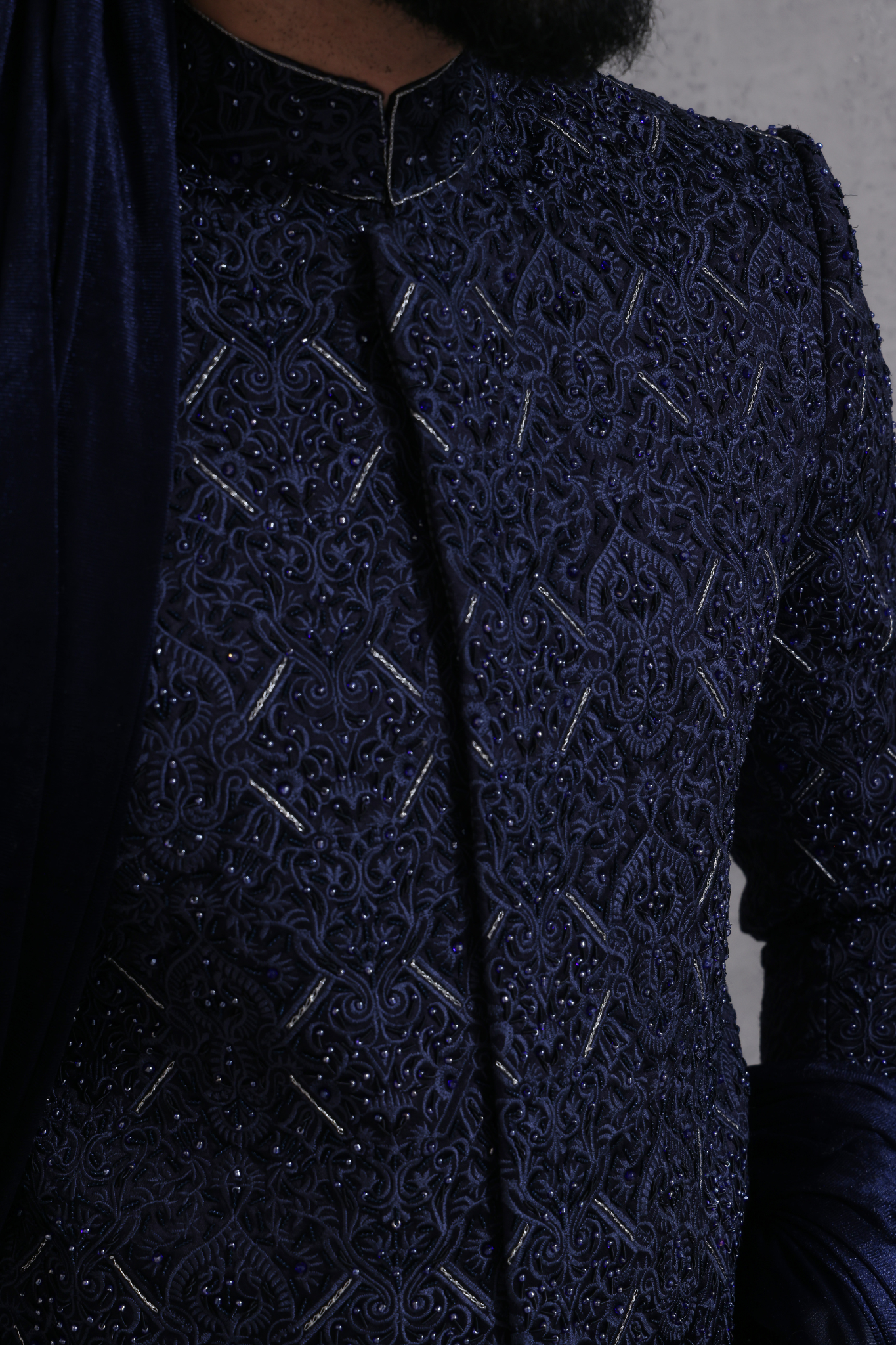 SHR 617 Navy Blue Sherwani