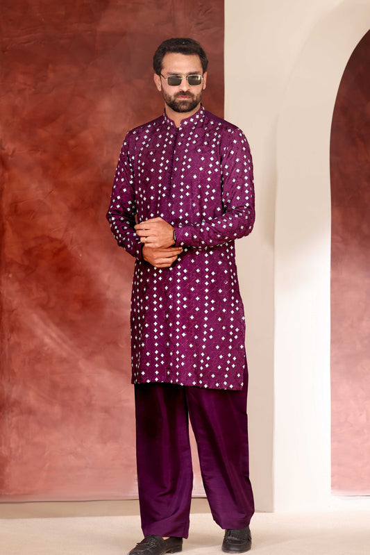 Foil Work Chikankari Kurta