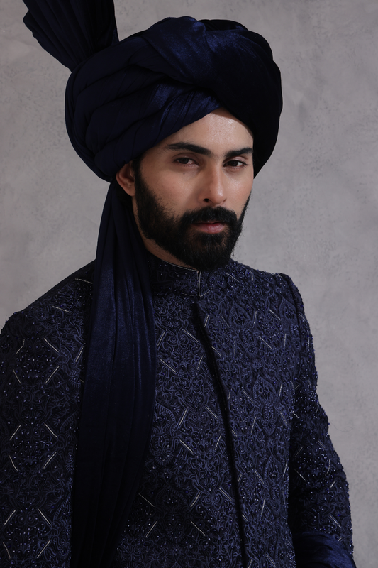 SHR 617 Navy Blue Sherwani