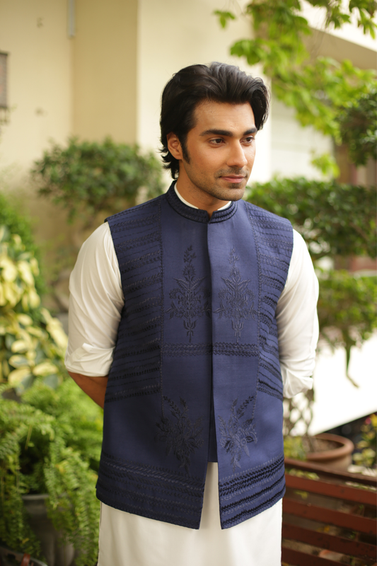 Embroidered Waist Coat For Men