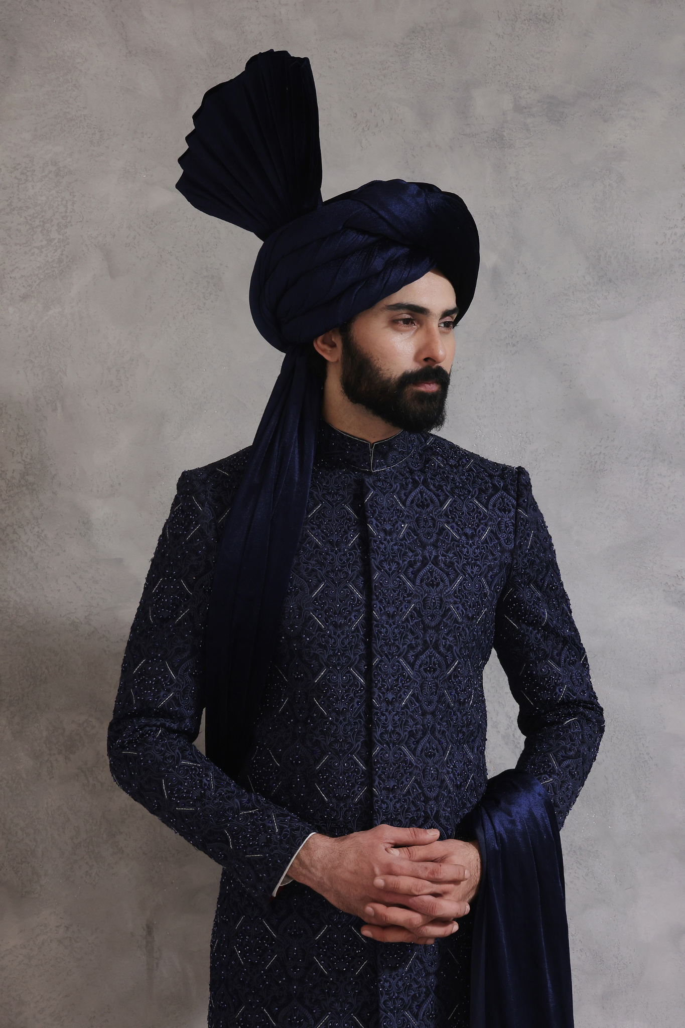 SHR 617 Navy Blue Sherwani
