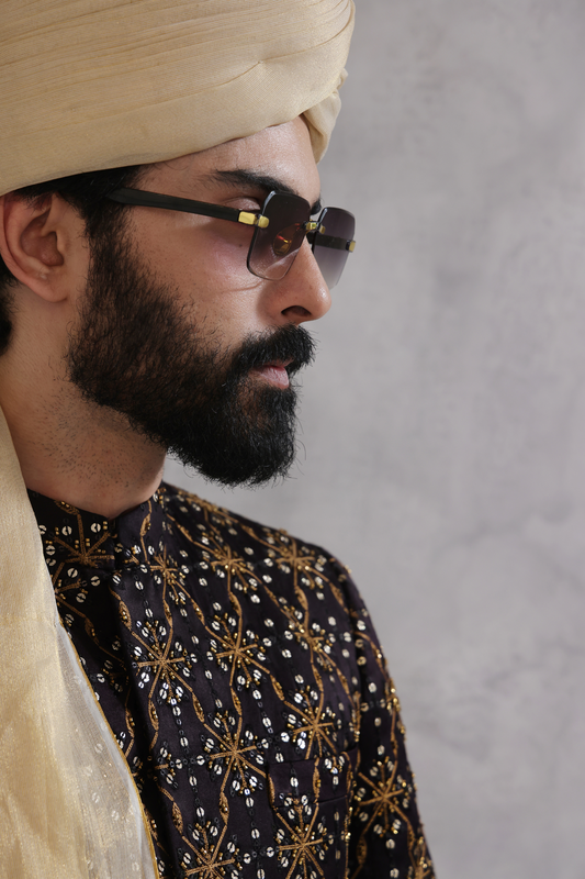 Hand Made Raw Silk Sherwani