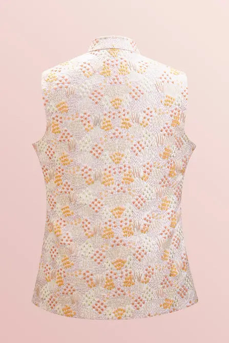 MC 102 White Waistcoat Designs - Mashal Couture