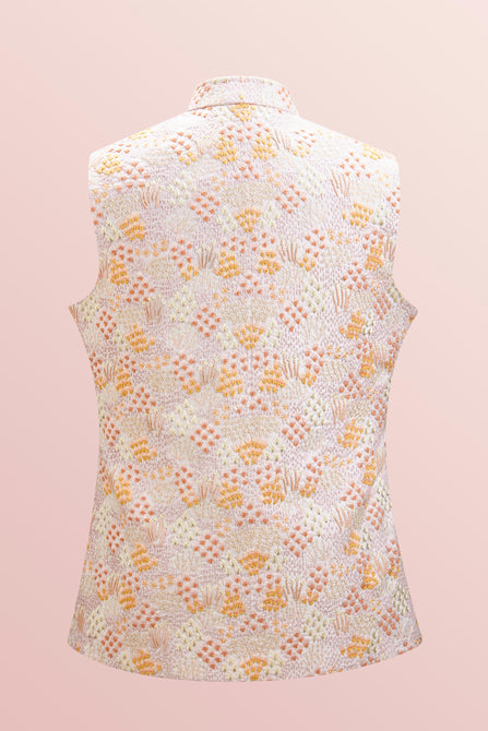 MC 102 White Waistcoat Designs - Mashal Couture