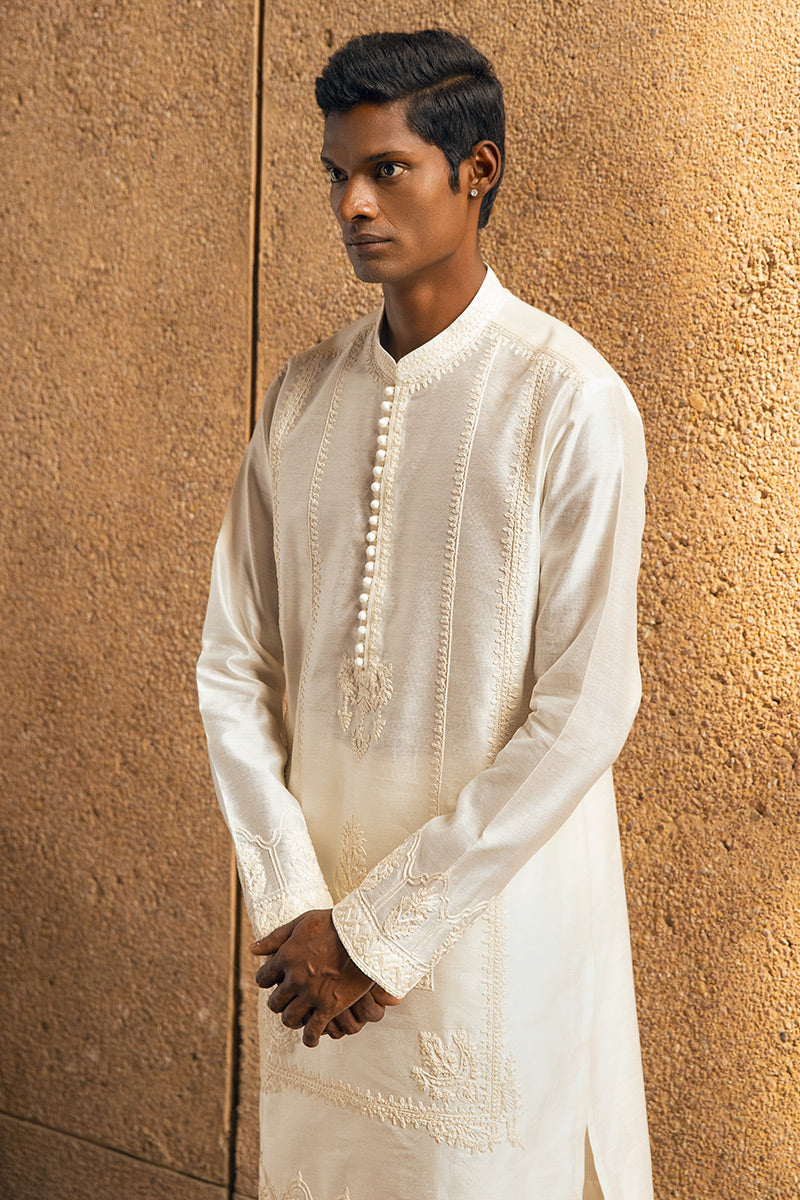 MC KP 18 Embroided Kurta Pajama For Men - Mashal Couture