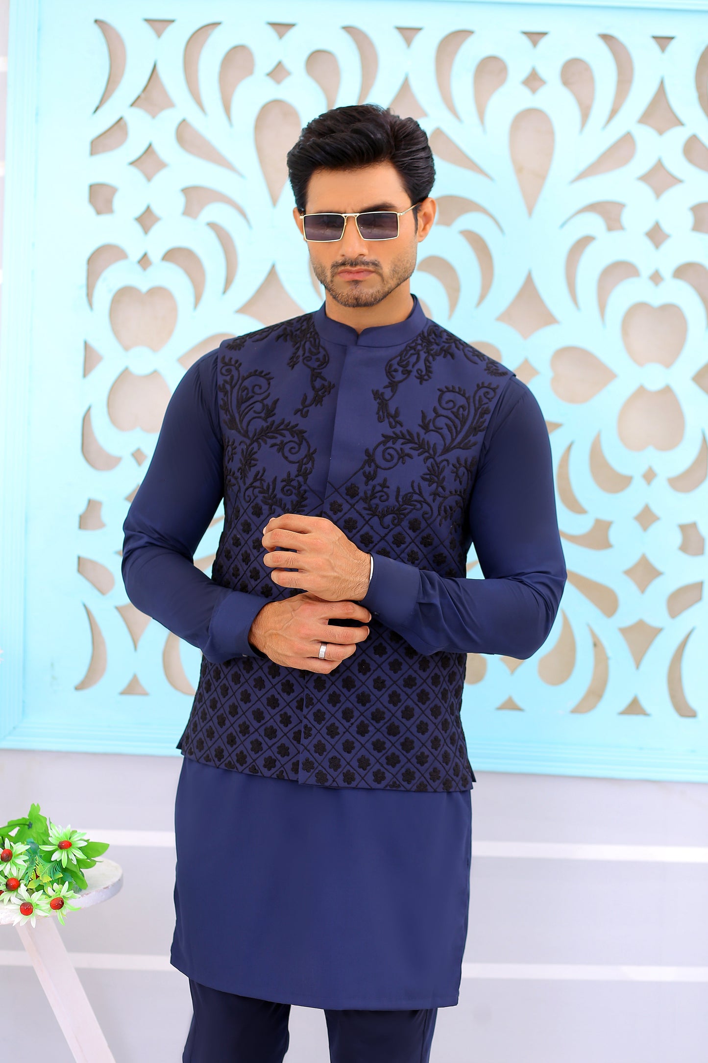 Navy Blue waistcoat men Navy Blue shalwar kameez