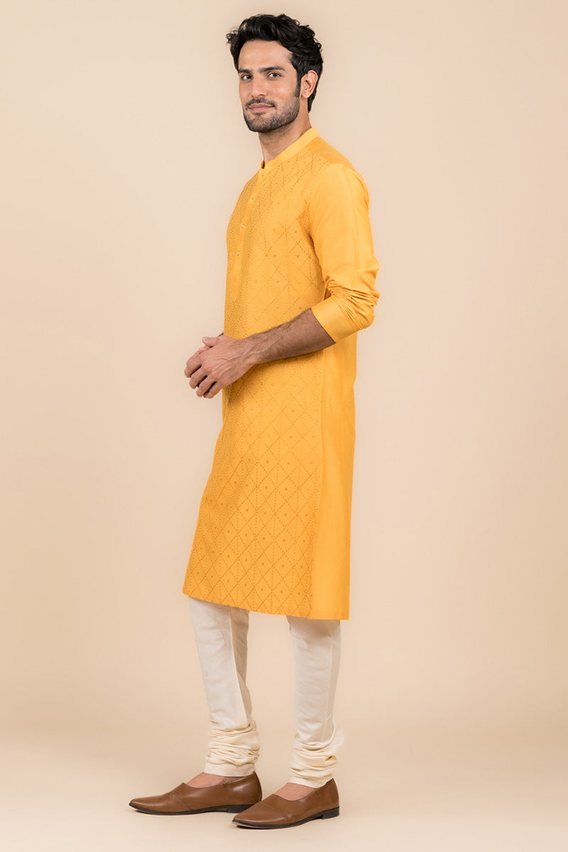 MC KP 08 Yellow Chicken Kari Kurta pajama - Mashal Couture