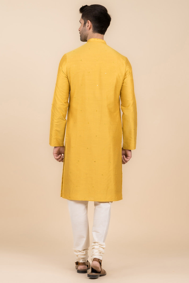 MC KP 16 Haldi Embroided Kurta Pajama For Men - Mashal Couture