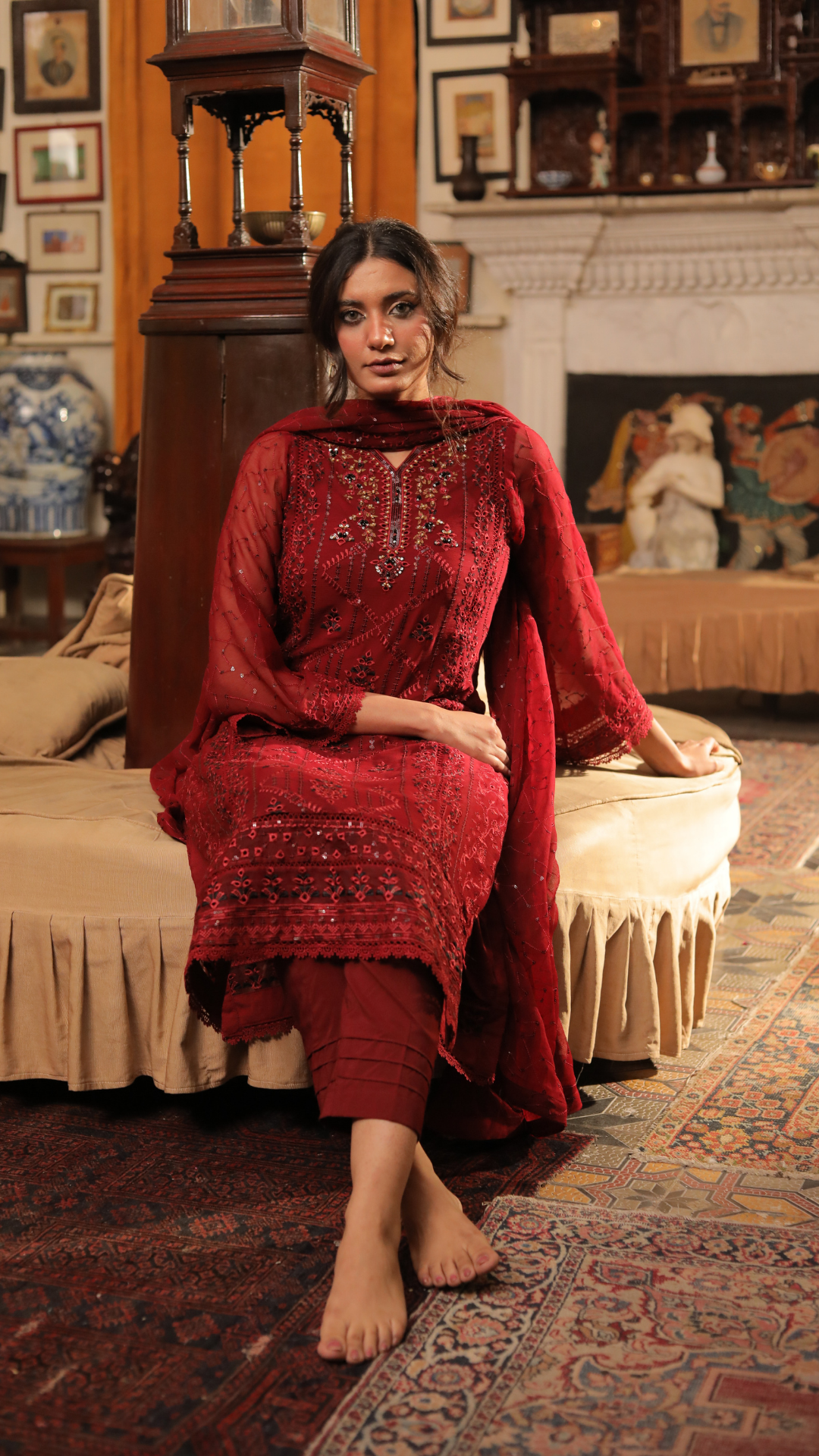 Khumar Maroon Women's Wear