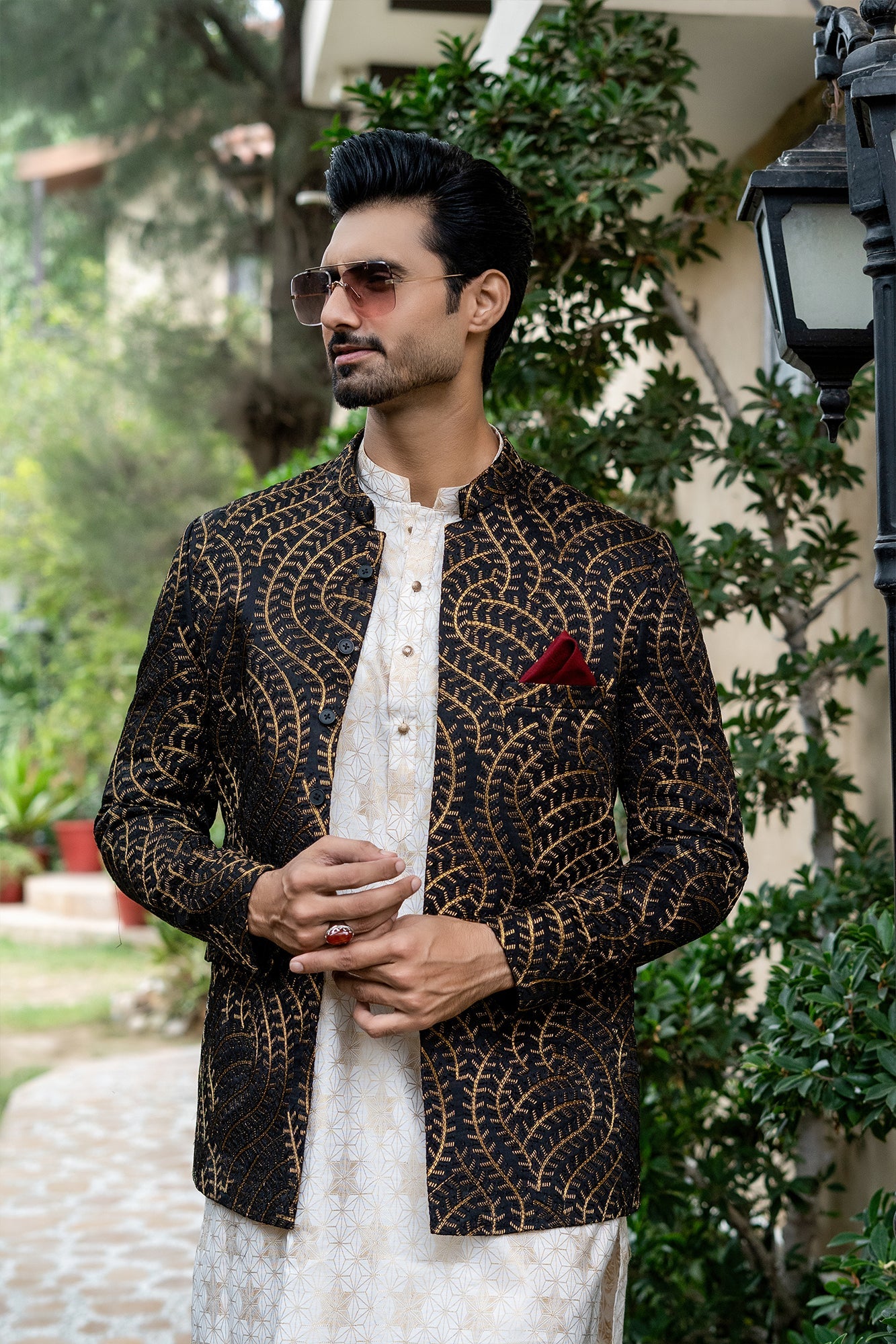 MC 150 Black Prince Coat - Mashal Couture