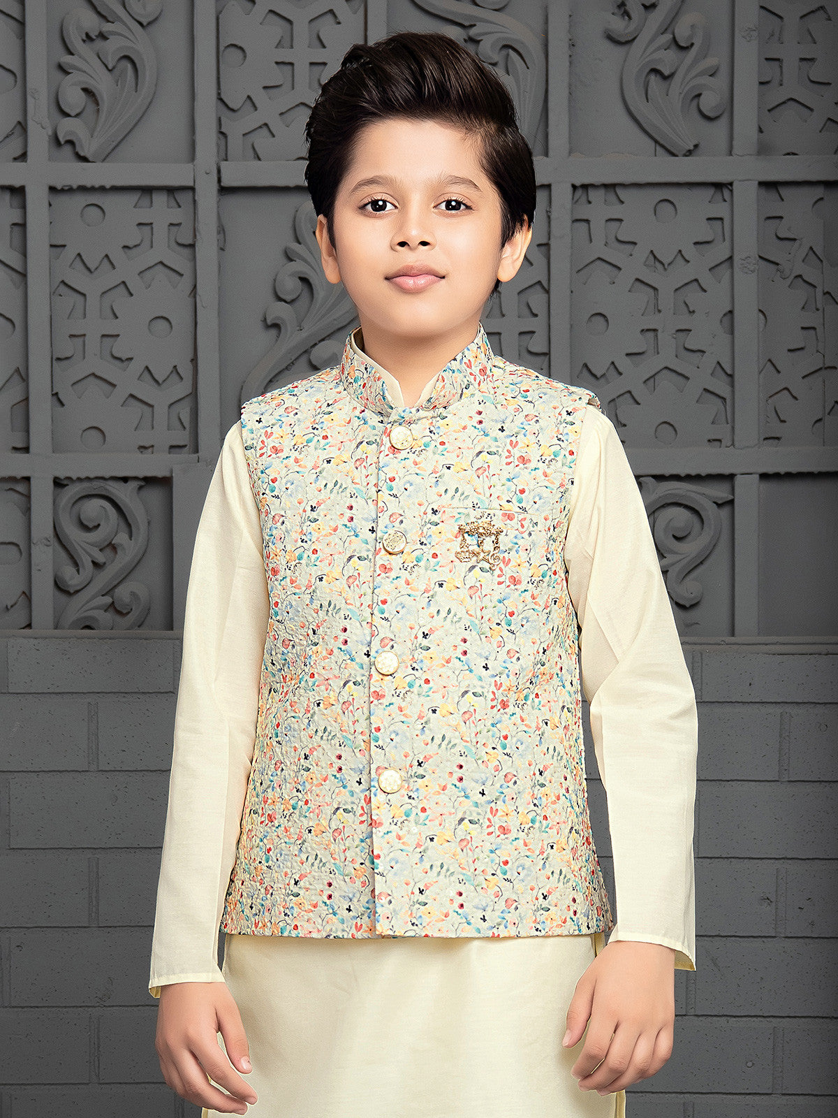MC KW 03 Kids Waist Coat With Kurta Pajama - Mashal Couture