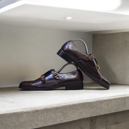 MC 108 Double Strap Monk Shoes - Mashal Couture