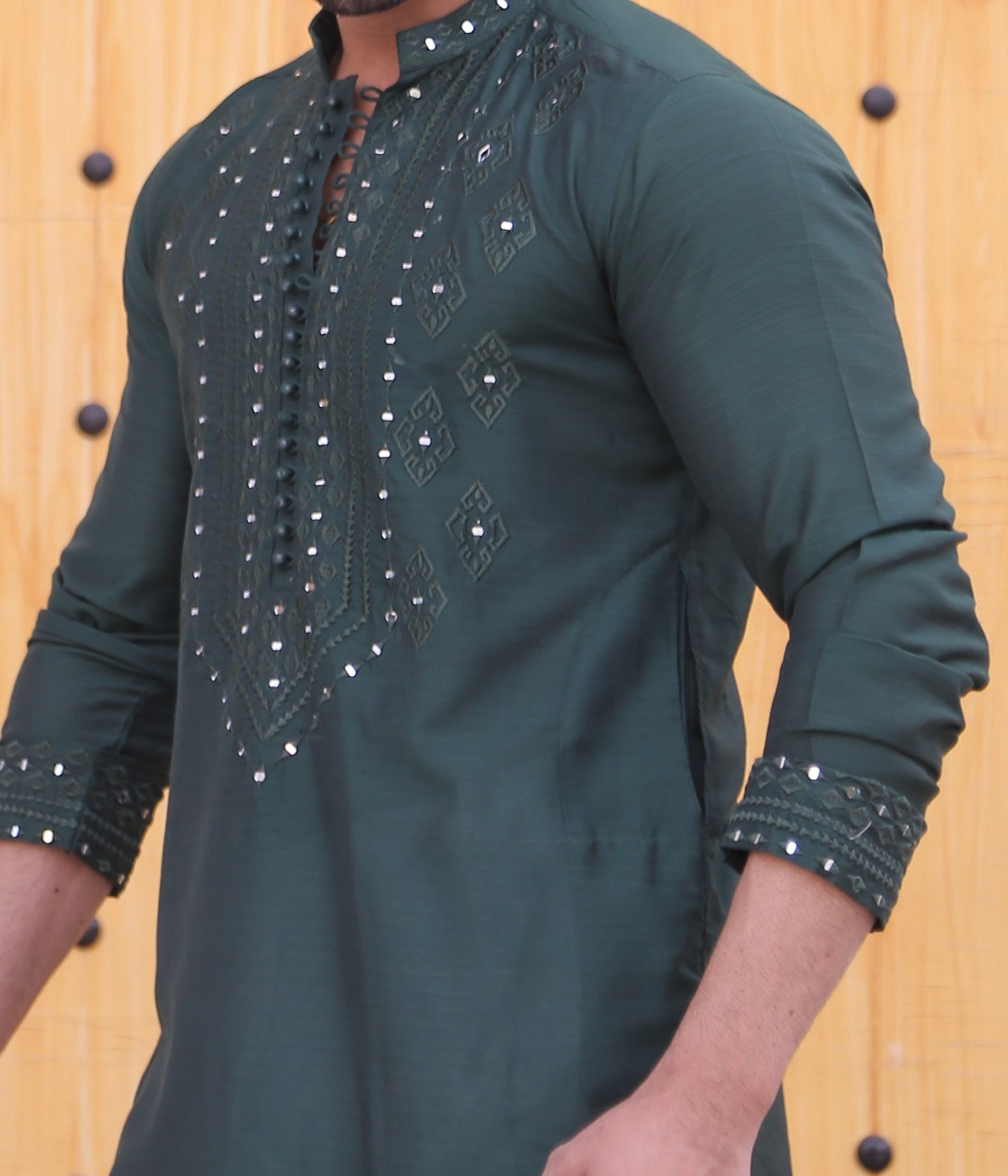 MC 08 Mirror Work Designing Kurta - Mashal Couture