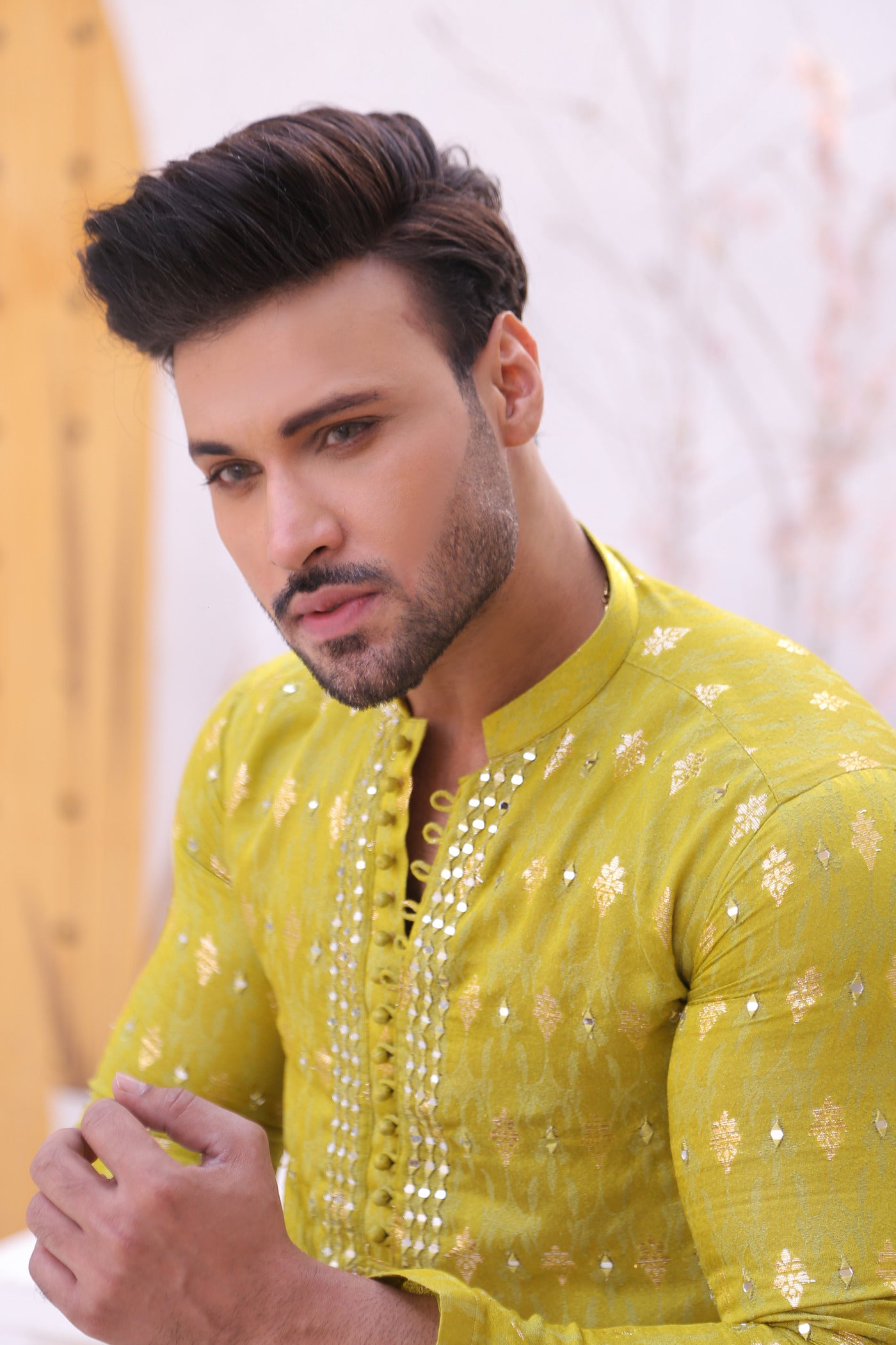 MC 11 Mirror Work Men Kurta Design - Mashal Couture