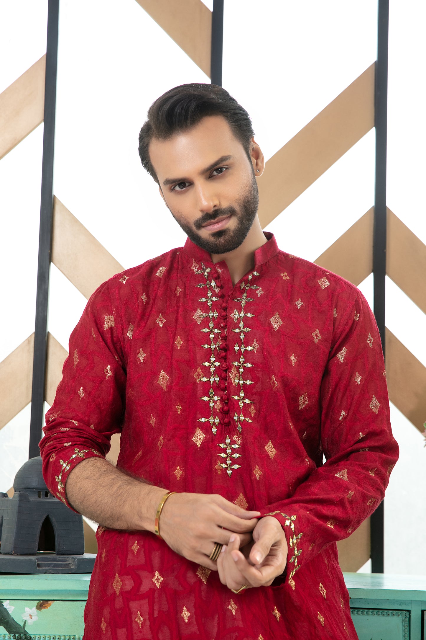 MC 03 Mirror Work Design Of Kurta Pajama - Mashal Couture