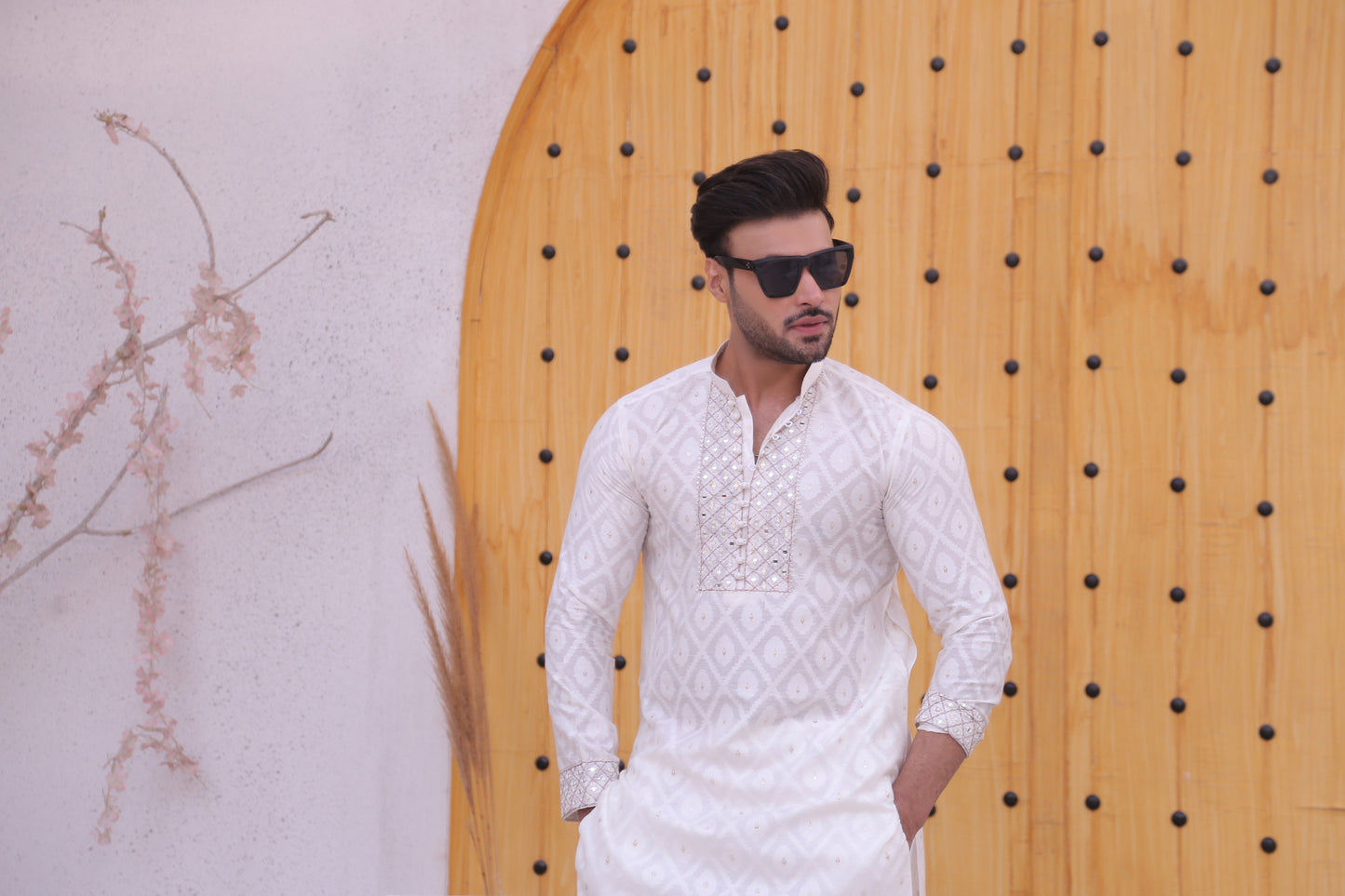 MC 13 Mirror Work Kurta For Men Design - Mashal Couture