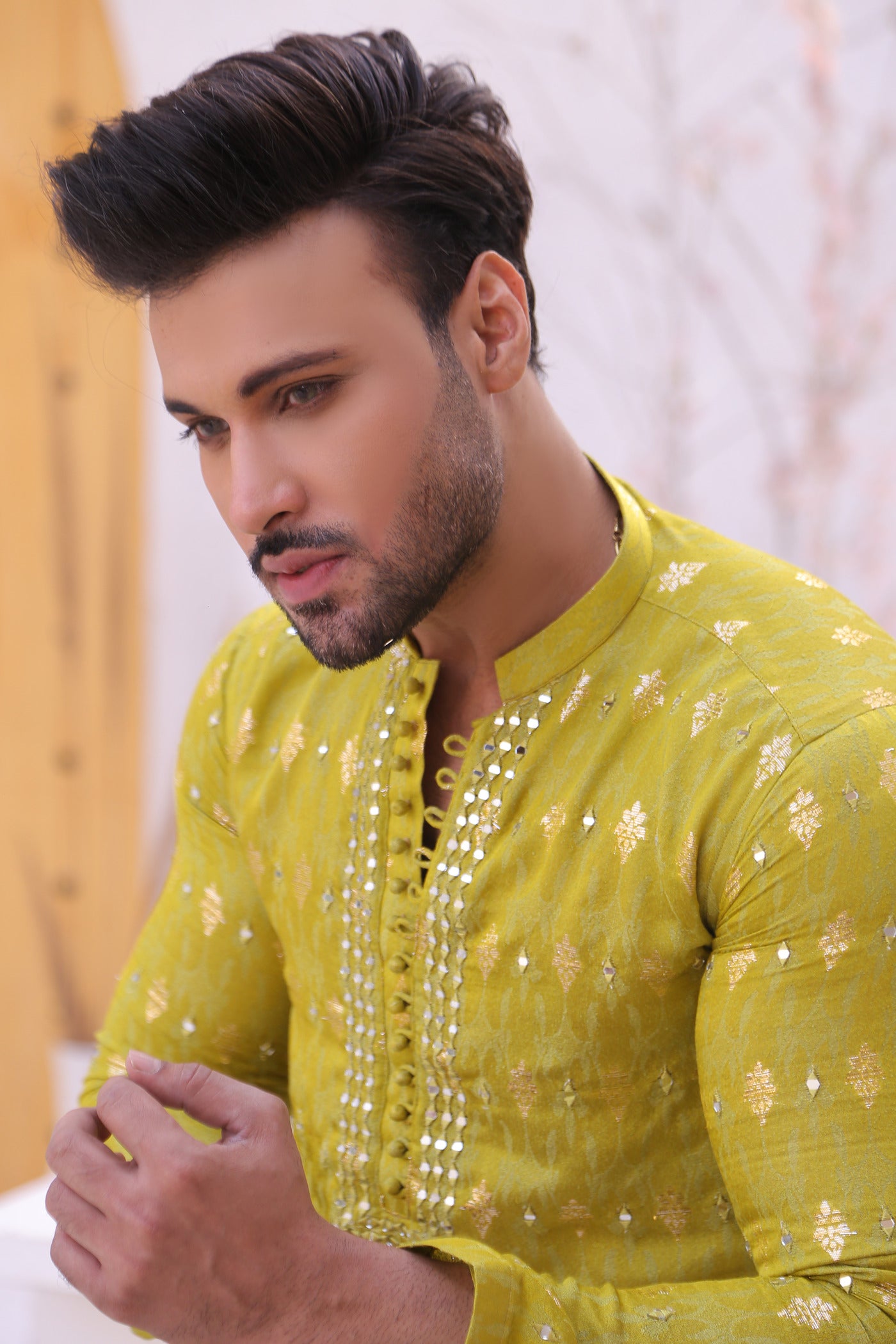 MC 11 Mirror Work Men Kurta Design - Mashal Couture