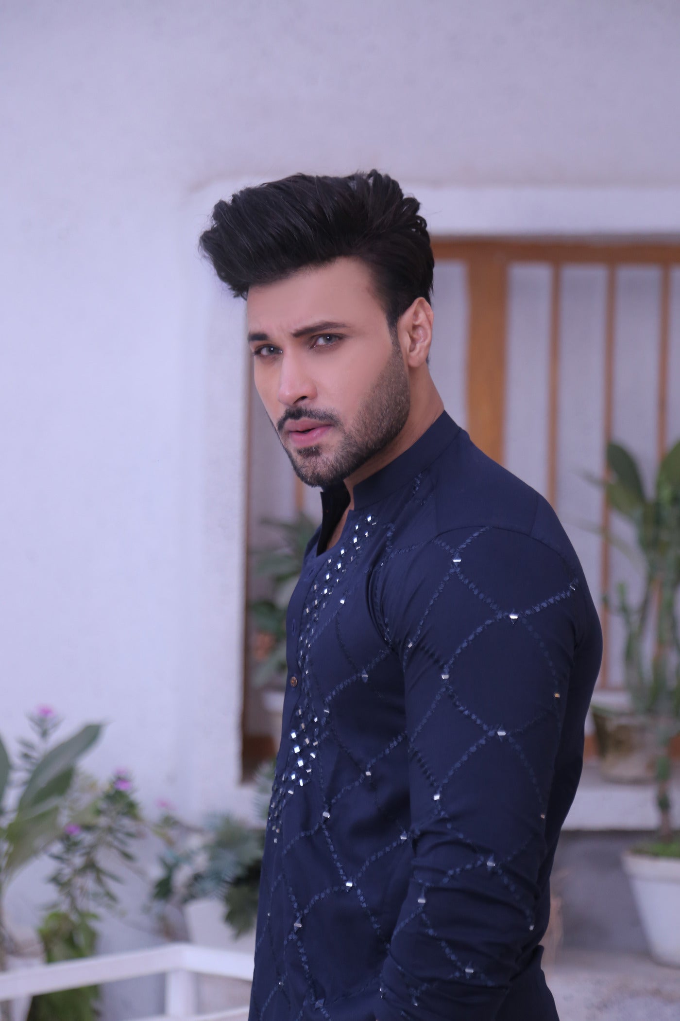 MC 14 MIrror Work Kurta For Men Design - Mashal Couture