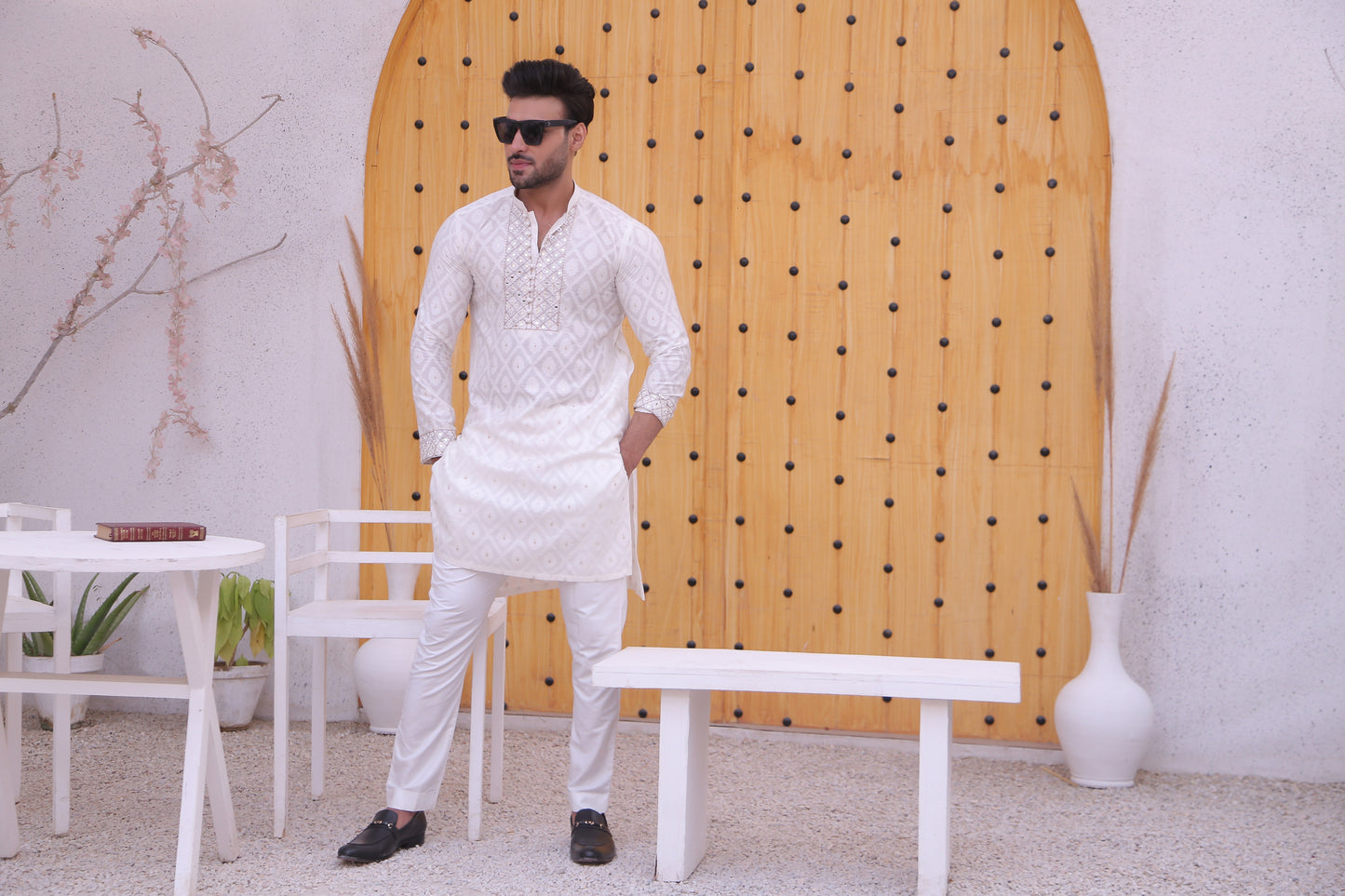 MC 13 Mirror Work Kurta For Men Design - Mashal Couture