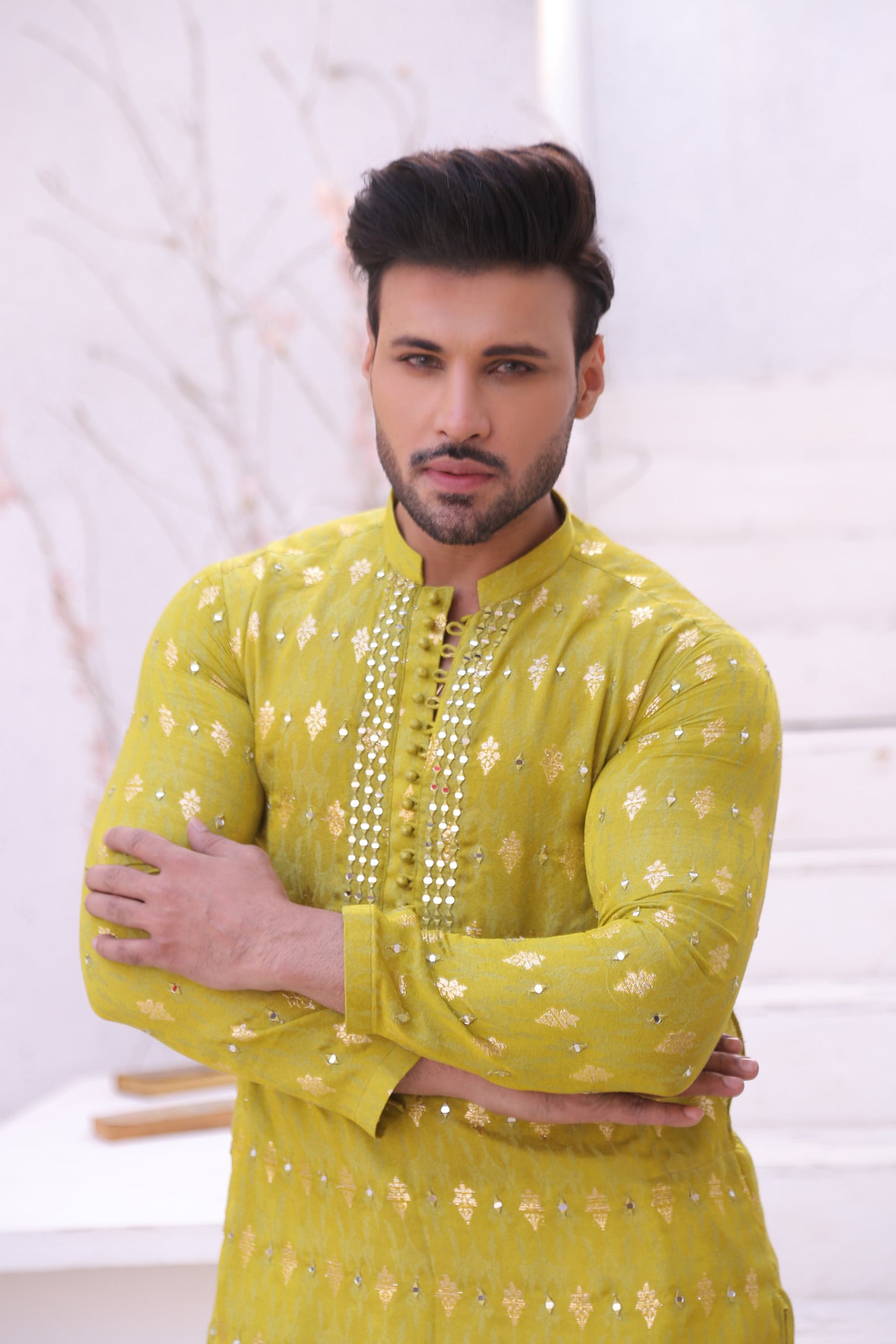 MC 11 Mirror Work Men Kurta Design - Mashal Couture