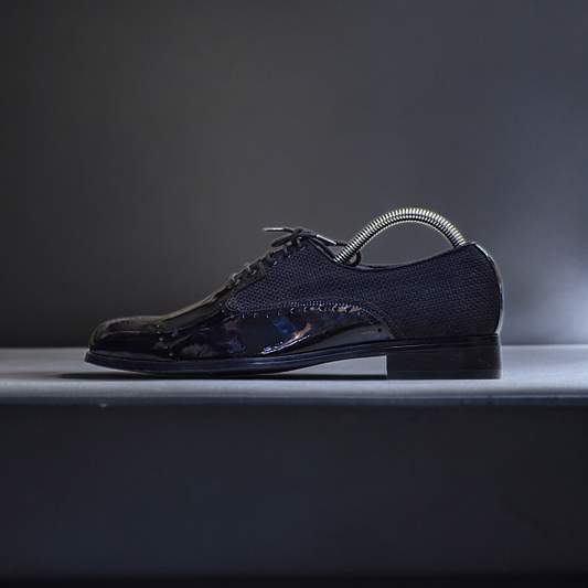 MC 61 Black Leather Shoes For Party - Mashal Couture