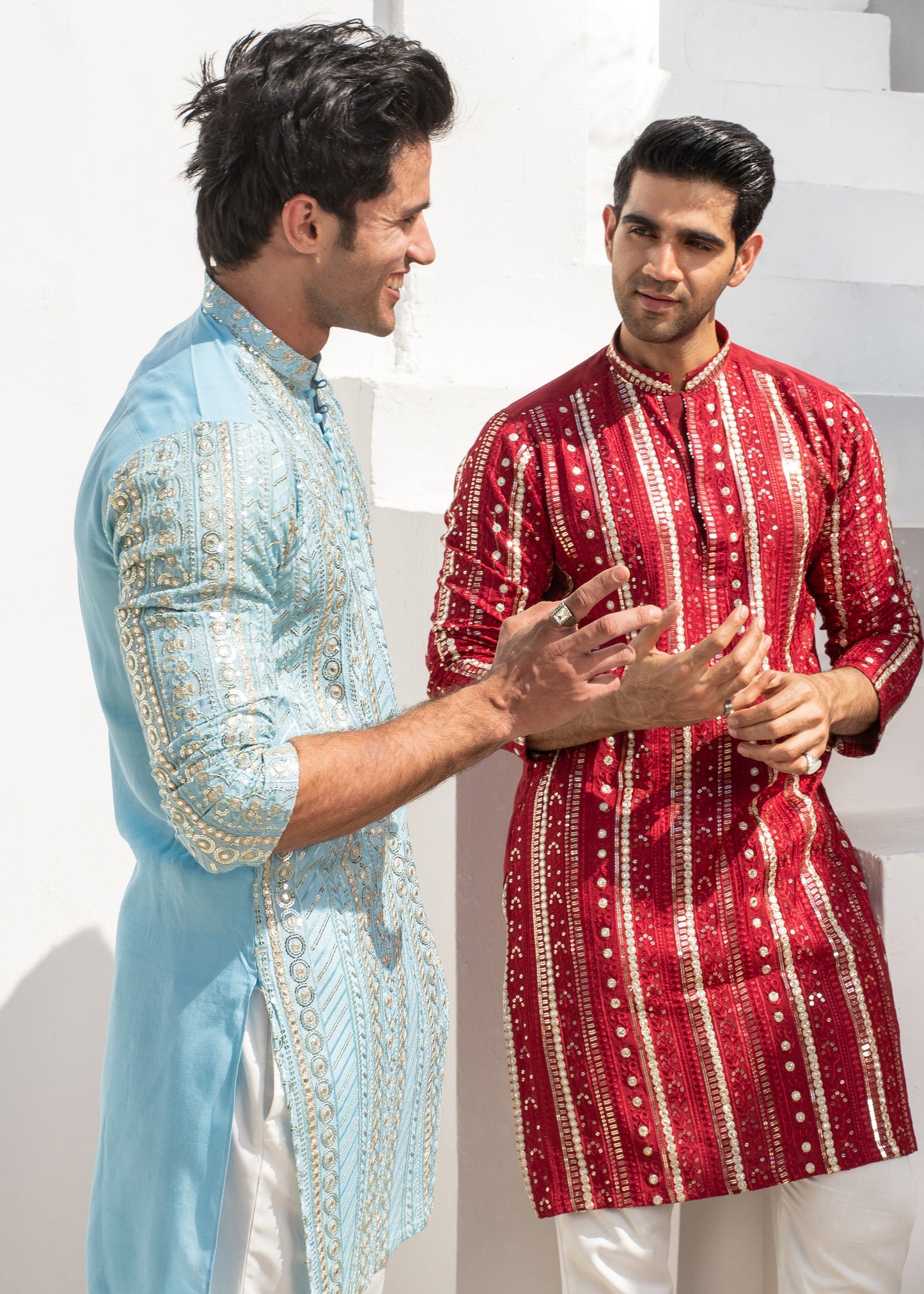 MC 25 Mirror Work Kurta And Pajama - Mashal Couture