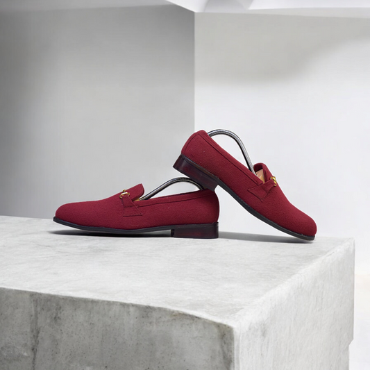 MC 110 Party Wear Maroon Shoes For Mens - Mashal Couture