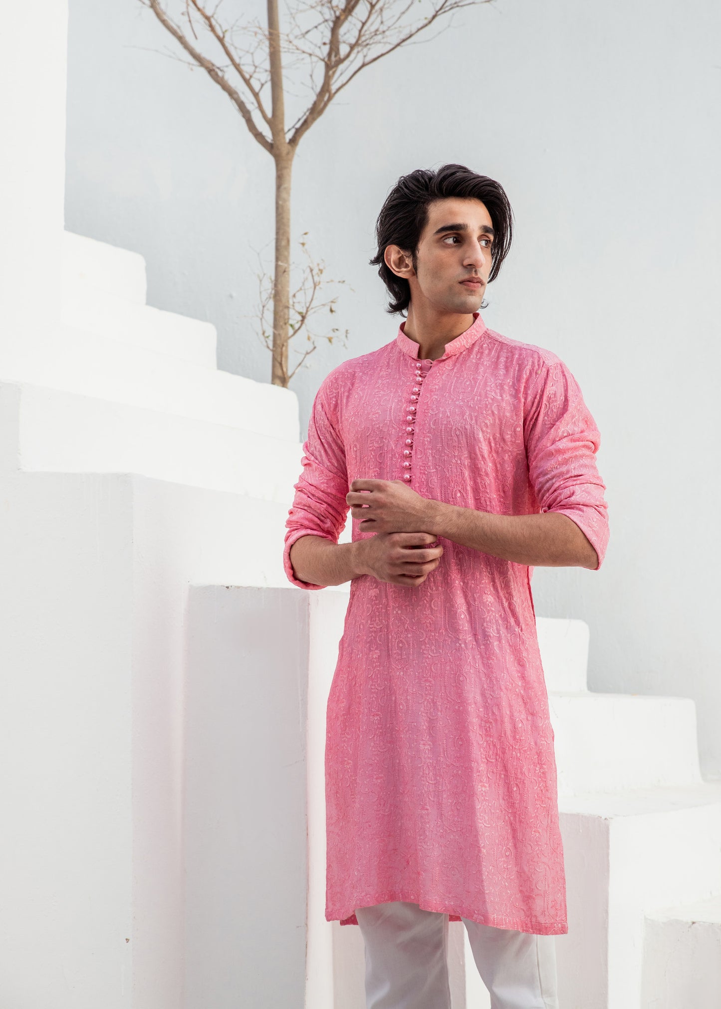 CK 07 Chikankari Men's Pajama Kurta - Mashal Couture