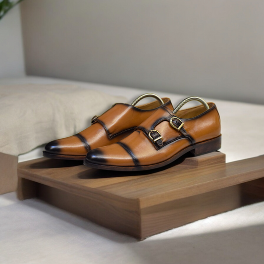 MC 52 Double Monks Shoes For Men For Party - Mashal Couture