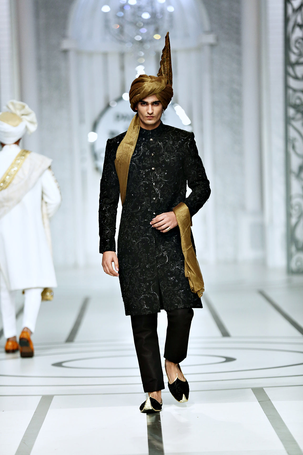 MC 602 Black Sherwani For Groom - Mashal Couture