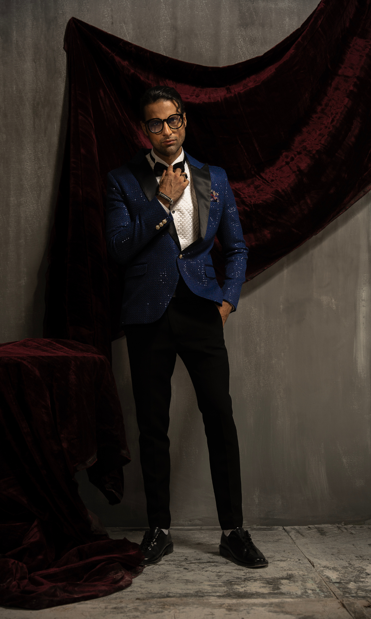 Navy Blue Tuxedo - Mashal Couture