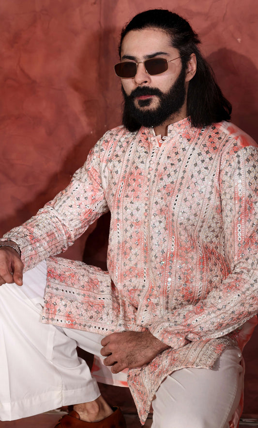 Designer Kurta With Wide Leg Trouser