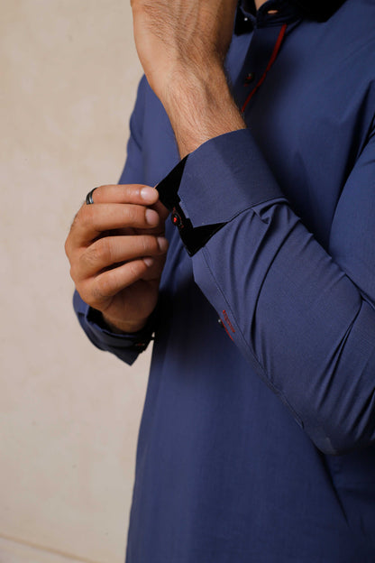 Mid Blue Shalwar Kameez