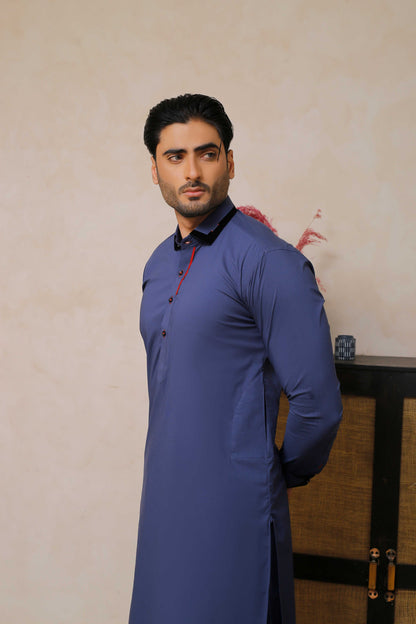 Mid Blue Shalwar Kameez