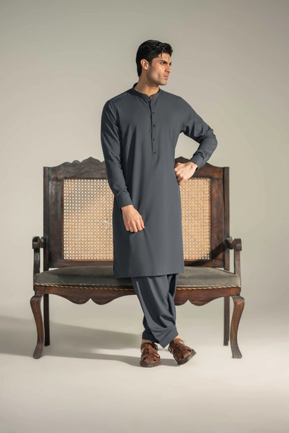 Rare Grey Kameez Shalwar
