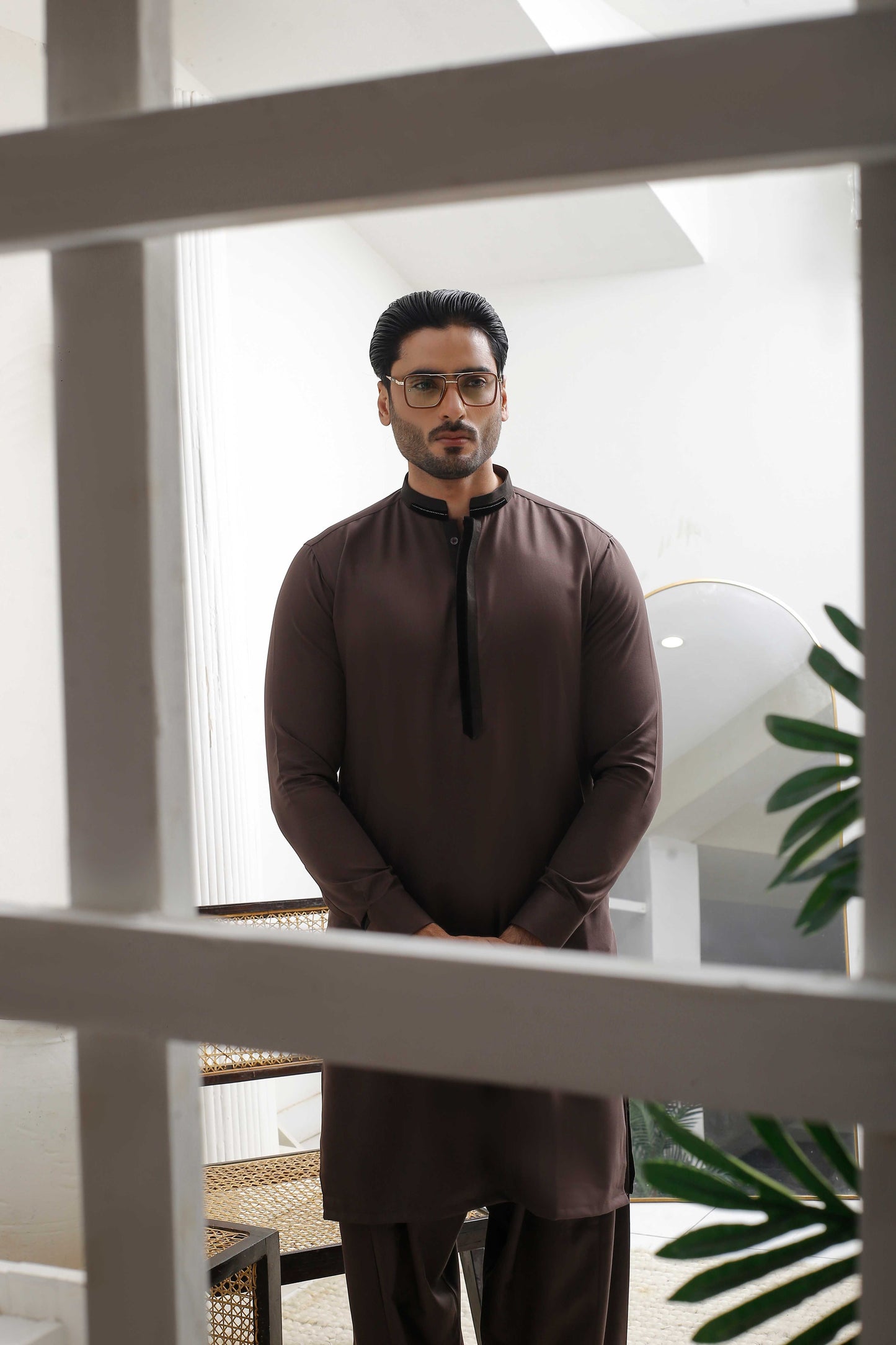 Dark Brown Executive Shalwar Kameez