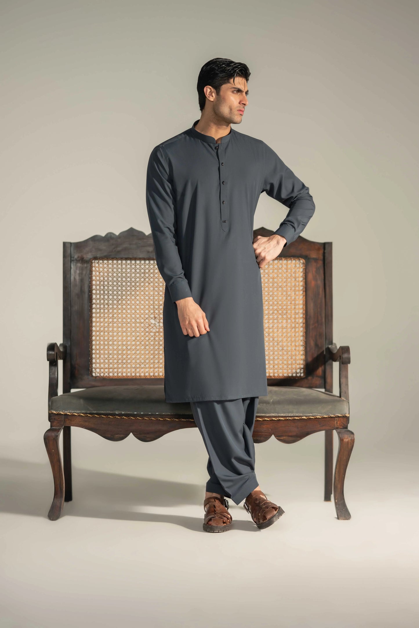 Rare Grey Kameez Shalwar