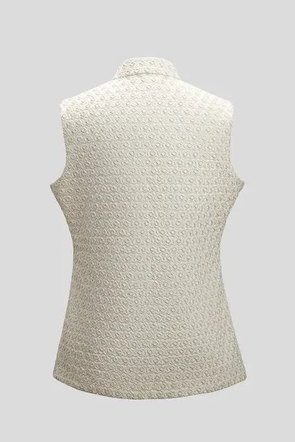 MC 97 White Ivory Diamond Sleeveless WaistCoat - Mashal Couture