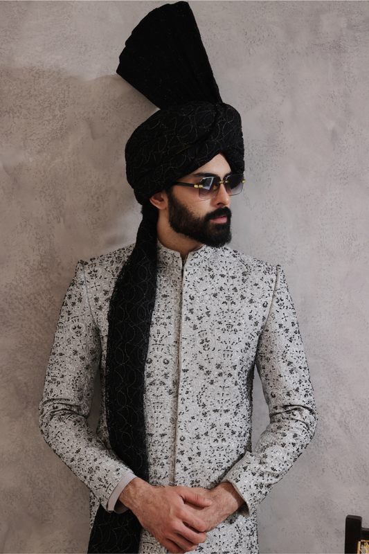 SHR 618 Grey Sherwani