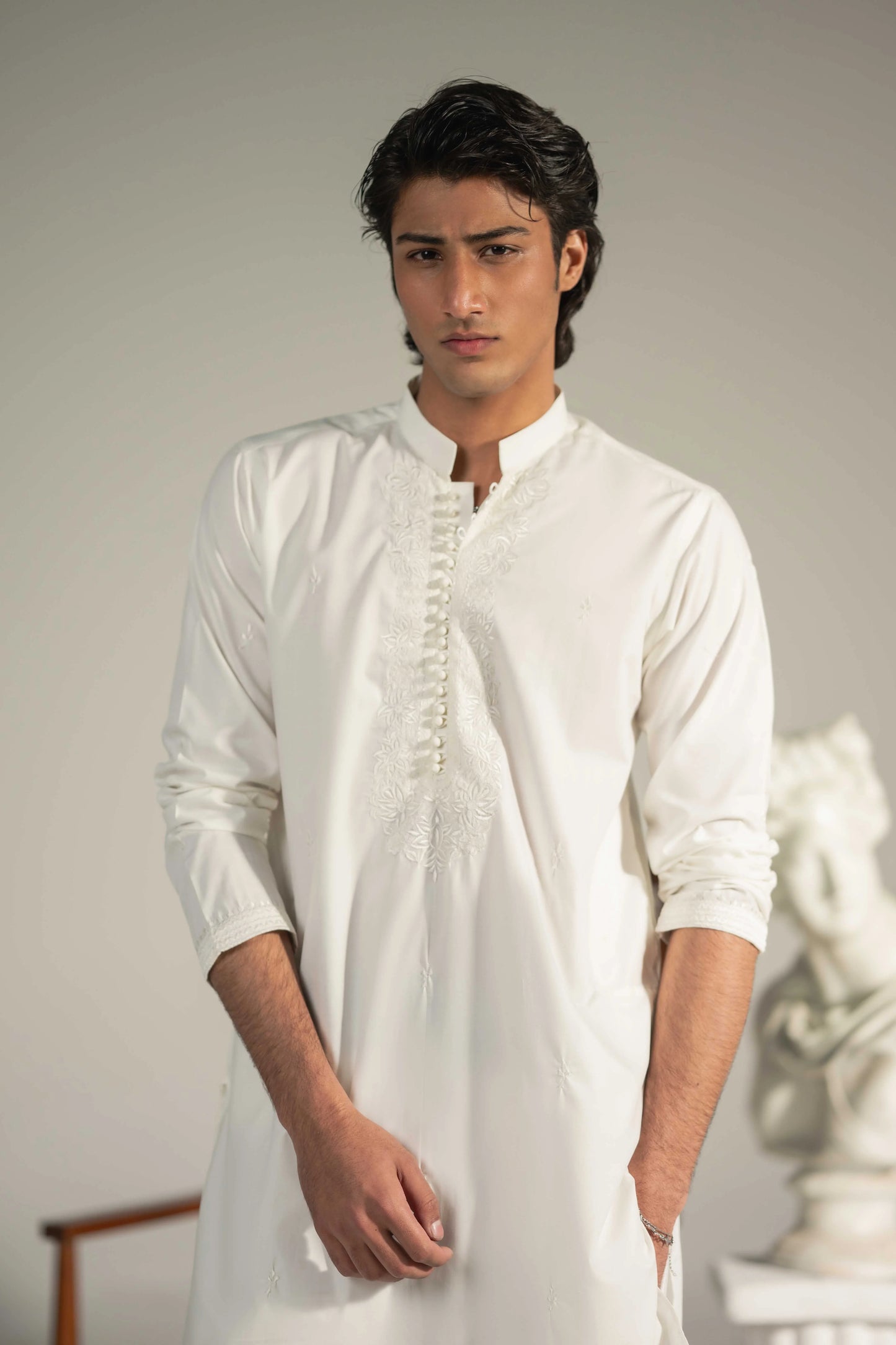 White Rare Chikankari Kurta Pajama
