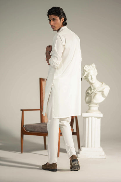 White Rare Chikankari Kurta Pajama