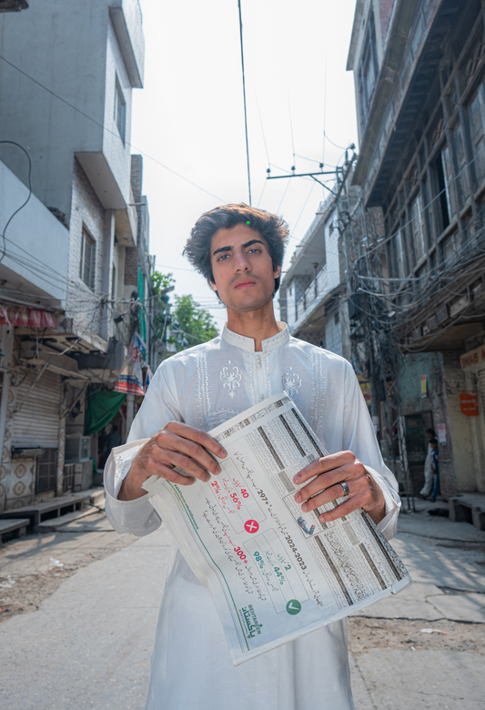 White Chikan-kari Embroidery Kurta And Farshi Shalwar