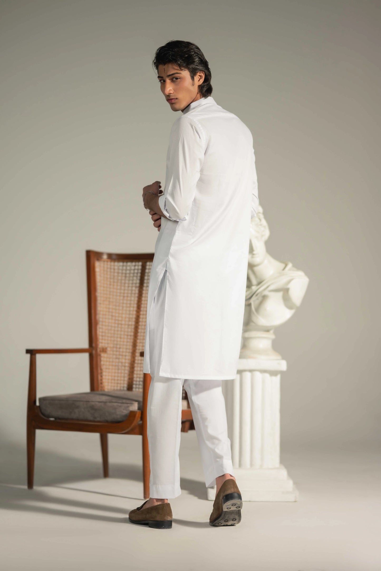 White Rare Shining Kurta Pajama