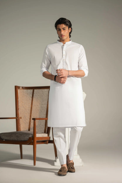 White Rare Shining Kurta Pajama