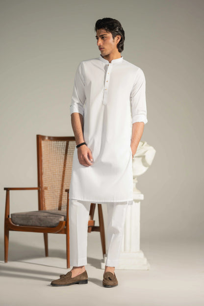 White Rare Shining Kurta Pajama