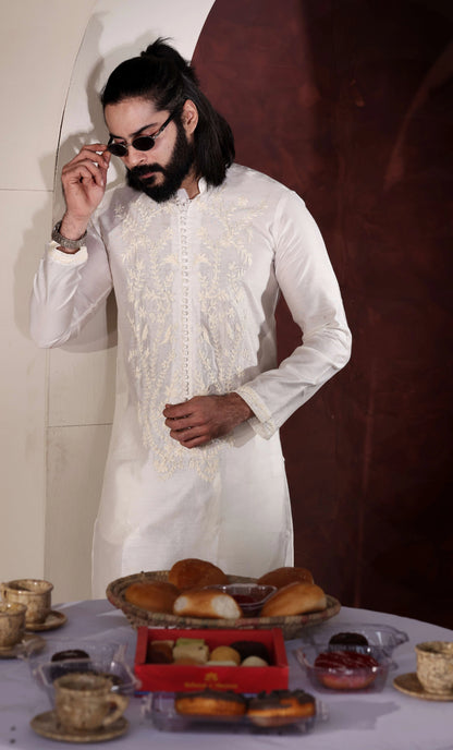 White Chikankari Kurta Trouser